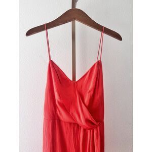 Banana Republic Tulip Dress Satin Crepe Size 2 Summer Sunset Orange
